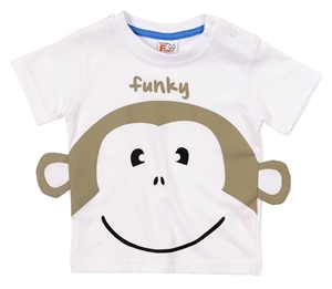 Funky Bebe Μπλούζα Monkey Για Αγόρι, Λευκό