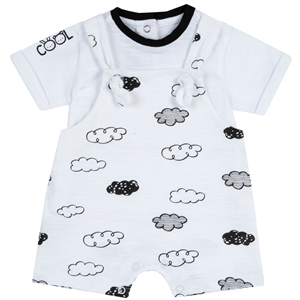 Picture of Chicco Σετ Σαλοπέτα Με Μπλούζα Για Νεογέννητο Αγόρι Σύννεφα, Λευκό