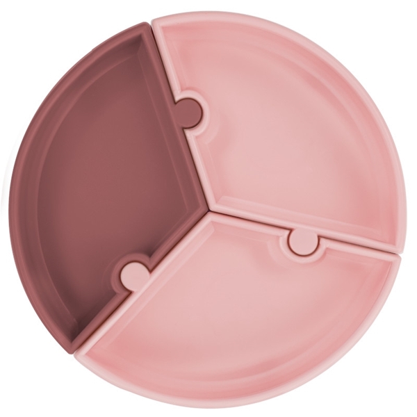 MinikOiOi Πιάτο Σιλικόνης με Αποσπώμενες Θέσεις Pink/Rose