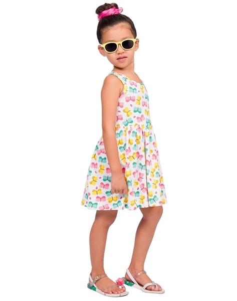 Energiers Παιδικό Φόρεμα Μακώ Πεταλούδες Για Κορίτσι, Λευκό 