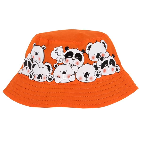 Chicco Bebe Καπέλο Διπλής Όψεως Για Αγόρι Panda, Πορτοκαλί