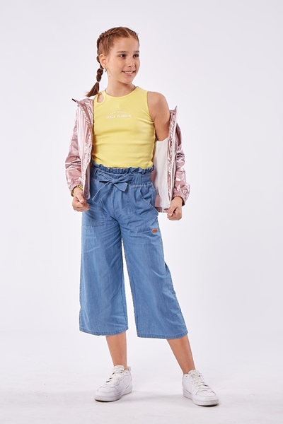 Εβίτα Fashion Παντελόνα Τύπου Τζιν Για Κορίτσι Με Ζώνη, Μπλέ