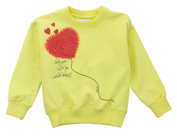 Funky Παιδική Μπλούζα Φούτερ Για Κορίτσι Μπαλόνι, Κίτρινο