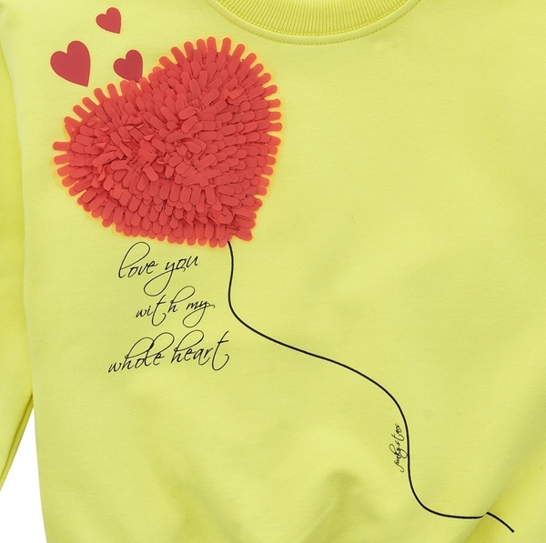 Funky Παιδική Μπλούζα Φούτερ Για Κορίτσι Μπαλόνι, Κίτρινο