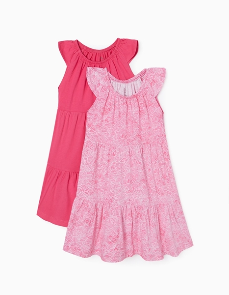 Zippy Σετ 2 Φορέματα Μακώ Για Κορίτσι Καρδιές, Φούξια Ροζ 