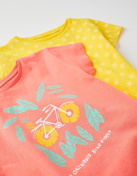 Zippy Σετ 2 Μπλούζες Μακώ Για Κορίτσι Ποδήλατο, Πορτοκαλί Κίτρινο
