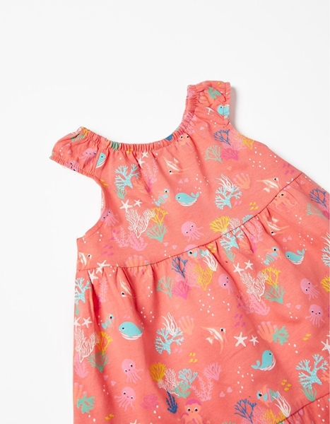 Zippy Bebe Φόρεμα Μακώ Βυθός Για Κορίτσι, Ροδακινί