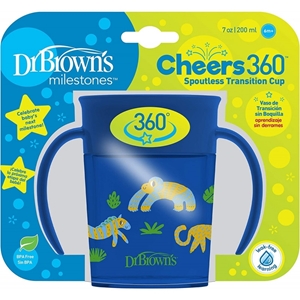 Dr. Browns Κύπελλο Cheers 360° Με Λαβές Μπλε 200ml