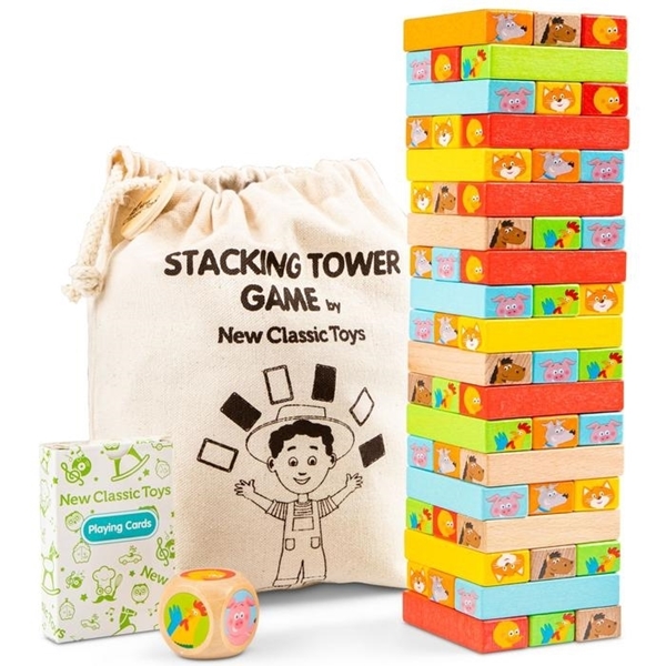New Classic Toys Ξύλινο Παιχνίδι Block Tower