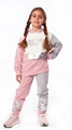 Εβίτα Fashion Παιδικό Σετ Φόρμα Με Μπροστινή Τσέπη, Ροζ 