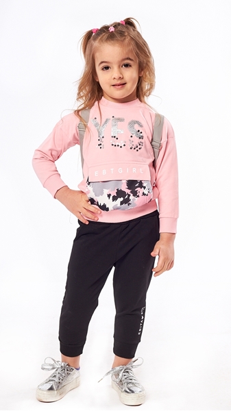 Εβίτα Fashion Παιδικό Σετ Φόρμας Yes, Ροζ