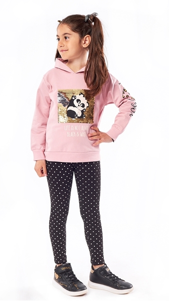 Εβίτα Fashion Παιδικό Σετ Κολάν Panda, Ροζ
