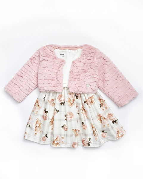 Εβίτα Fashion Παιδικό Σετ Φόρεμα Με Μπολερό, Ροζ 