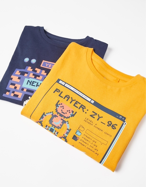 Zippy Σετ 2 Μπλούζες Pacman Για Αγόρι, Κίτρινο 