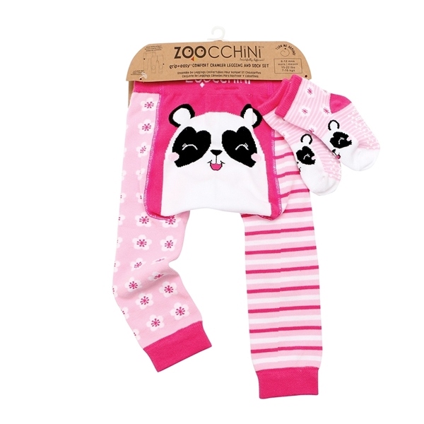 Zoocchini - Grip+Easy Παντελόνι για Μπουσούλιμα & Κάλτσες – Panda