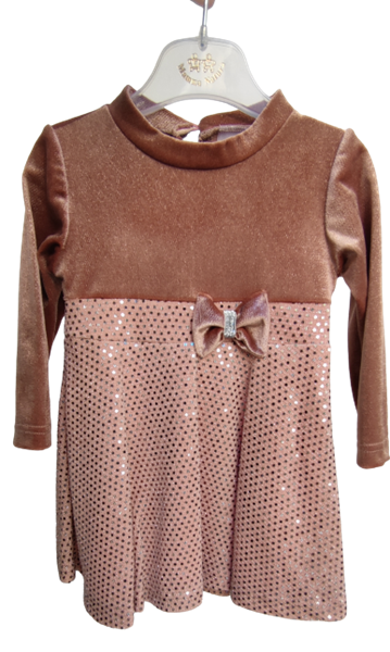 Serafino Παιδικό Φόρεμα Βελουτέ, Ροζ 