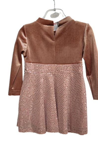Serafino Παιδικό Φόρεμα Βελουτέ, Ροζ 