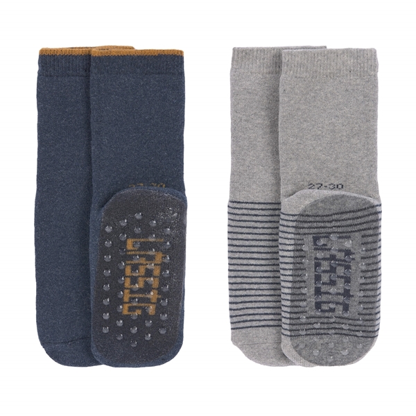 Lassig Αντιολισθητικές Κάλτσες Οργανικό Βαμβάκι Blue Grey 2τμχ