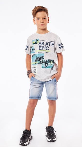 Hashtag Σετ Βερμούδα Jean Για Αγόρι Skate Epic, Γκρί 