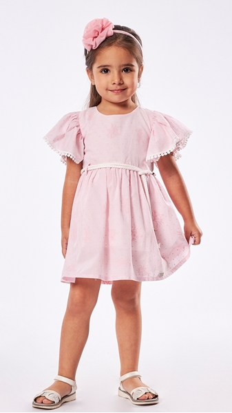 Εβίτα Fashion Παιδικό Φόρεμα Πιτσιλωτό Με Ζωνάκι, Ροζ