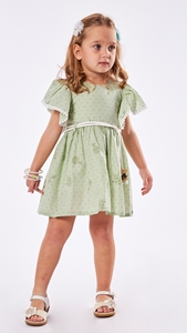 Εβίτα Fashion Παιδικό Φόρεμα Πιτσιλωτό Με Ζωνάκι, Μέντα 