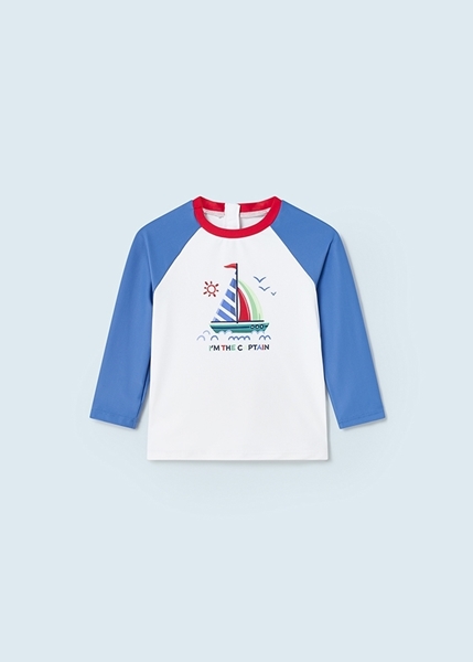 Mayoral Bebe Αντιηλιακή Μακρυμάνικη Μπλούζα Για Αγόρι Καραβάκι, Μπλέ 