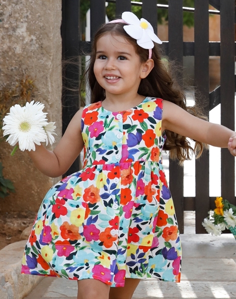 Energiers Παιδικό Αμάνικο Floral Φόρεμα, Πολύχρωμο