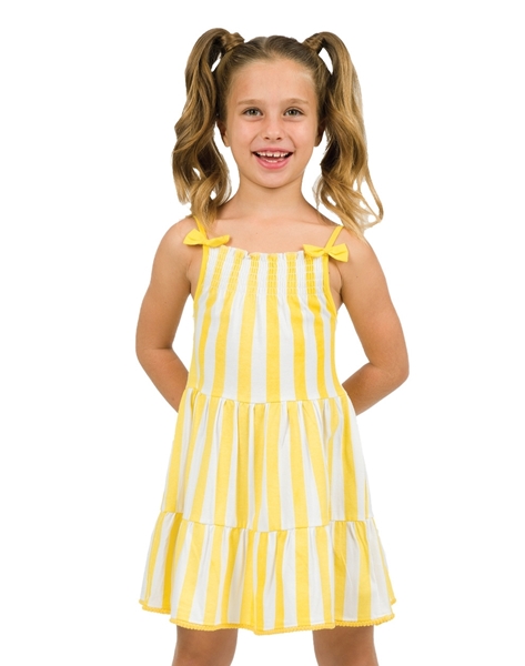 Energiers Παιδικό Φόρεμα Μακώ Ριγέ, Λεμονί 