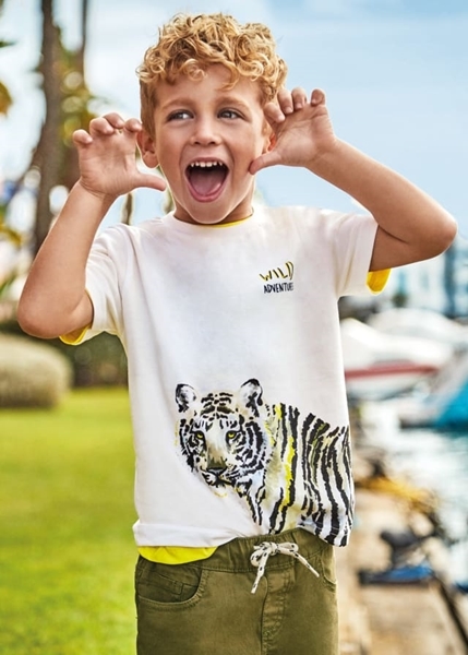 Mayoral Παιδική Μπλούζα Τίγρης, Λευκό