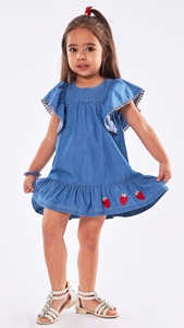 Εβίτα Fashion Παιδικό Φόρεμα Με Φραουλίτσες, Τζιν