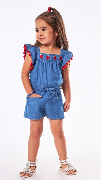  Εβίτα Fashion Παιδική Φόρμα Ολόσωμη Φραουλιτσες, Τζιν 