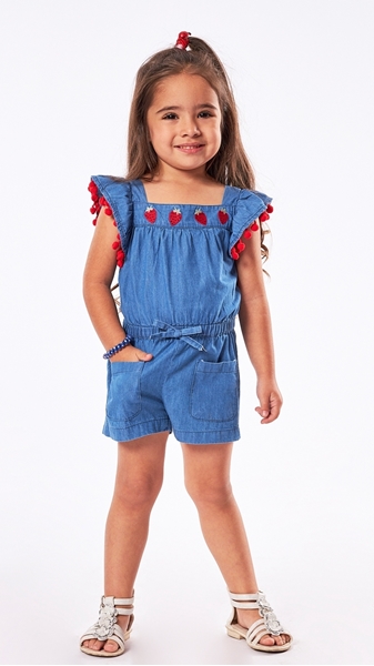  Εβίτα Fashion Παιδική Φόρμα Ολόσωμη Φραουλιτσες, Τζιν 