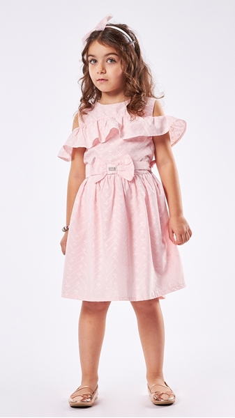 Εβίτα Fashion Παιδικό Φόρεμα Με Φιόγκο, Ροζ