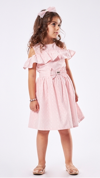 Εβίτα Fashion Παιδικό Φόρεμα Με Φιόγκο, Ροζ