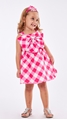 Εβίτα Fashion Παιδικό Φόρεμα Καρώ, Φούξια