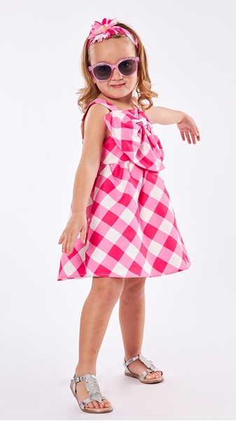 Εβίτα Fashion Παιδικό Φόρεμα Καρώ, Φούξια