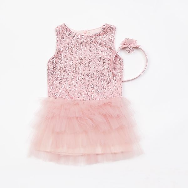 Trax Παιδικό Φόρεμα Αμπιγιέ Με Στέκα, Ροζ 