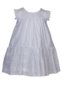 M&B Fashion Παιδικό Φόρεμα Με Κηπούρ, Λευκό