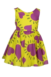 M&B Fashion Παιδικό Φόρεμα Allover, Λαχανί Μωβ
