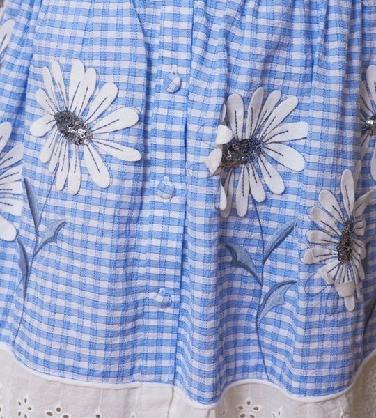 Restart Παιδικό Σετ Φόρεμα Μπλούζα Καρώ, Γαλάζιο