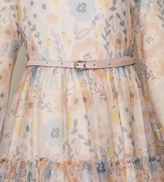 Restart Παιδικό Φόρεμα Με Διαφάνεια Στα Μανίκια, Dust Pink 
