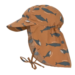 Lassig Καπέλο με Ηλιοπροστασία και Λαιμό Whale Caramel