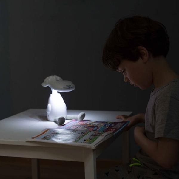 Zazu Fin Επαναφορτιζόμενo Πορτατίφ, Φώς Νυκτός & Ανάγνωσης LED Προβατάκι