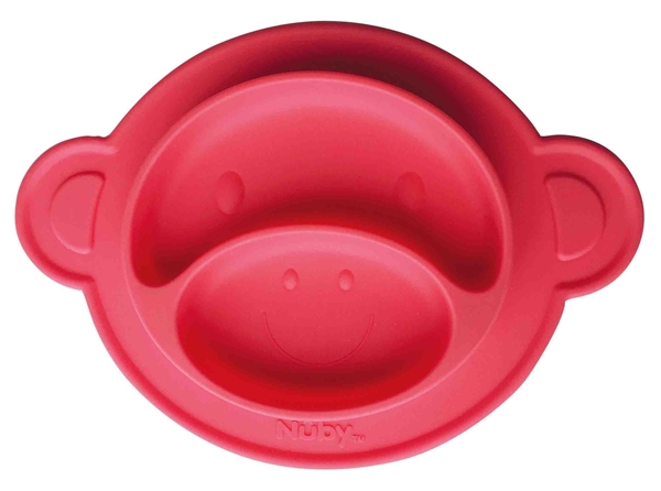 Nuby Πιάτο Σιλικόνης Miracle Sunction Plate Red Monkey