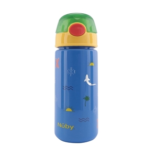 Nuby Παγούρι Straw Push Cup Blue 540ml