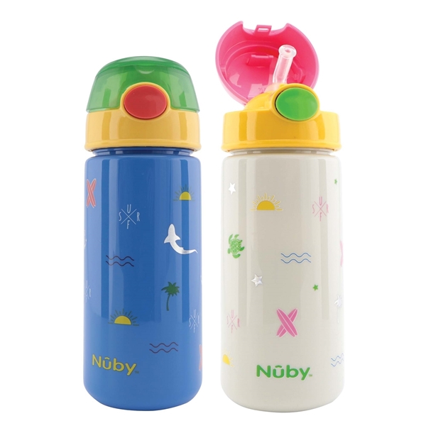 Picture of Nuby Παγούρι Straw Push Cup Blue 540ml