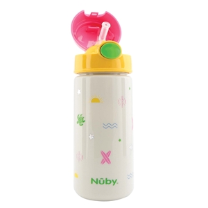 Nuby Παγούρι Straw Push Cup Pink 540ml