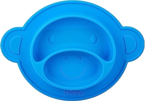 Nuby Πιάτο Σιλικόνης Miracle Sunction Plate Blue Monkey