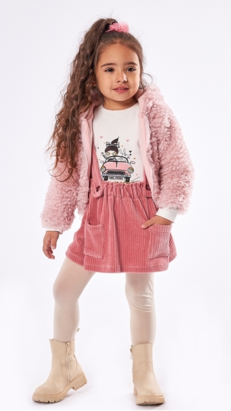 Εβίτα Fashion Παιδικό Σετ 3 Τμχ Φούστα Με Ζακέτα, Ροζ 