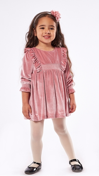 Εβίτα Fashion Παιδικό Βελουτέ Φόρεμα, Ροζ